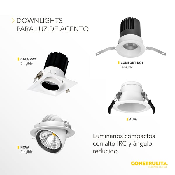 Downlights luz acento